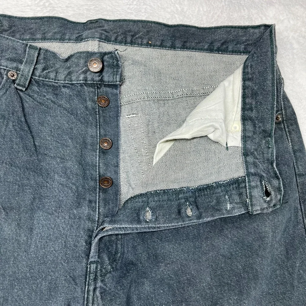 Vintage Levi's 501 Jeans Men's Blue Denim High Rise Straight Button Fly - 35X33‎